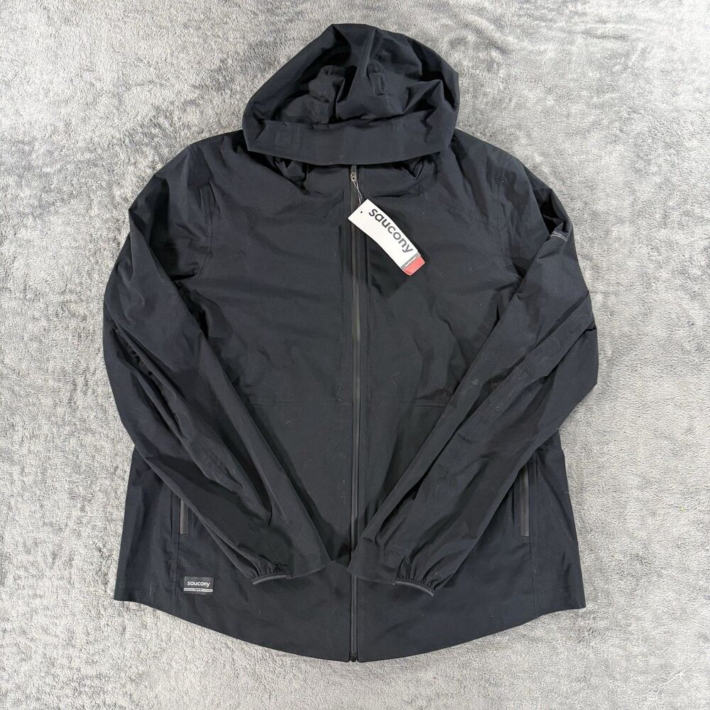 Saucony Women’s XL Hurricane Soft Shell Windbreaker Jacket Running NWT Black